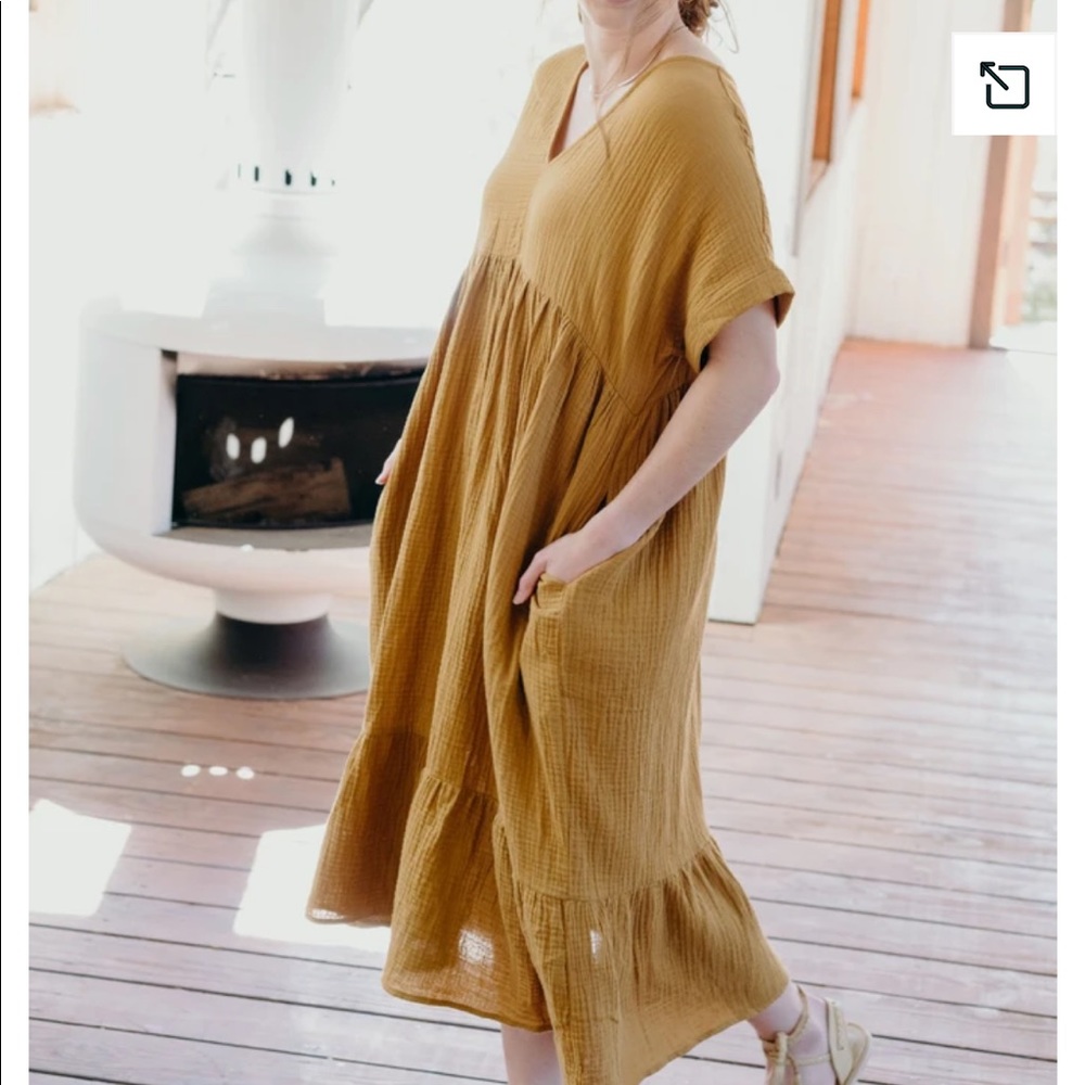 Carly Jean Los Angeles Mustard Reef Dress